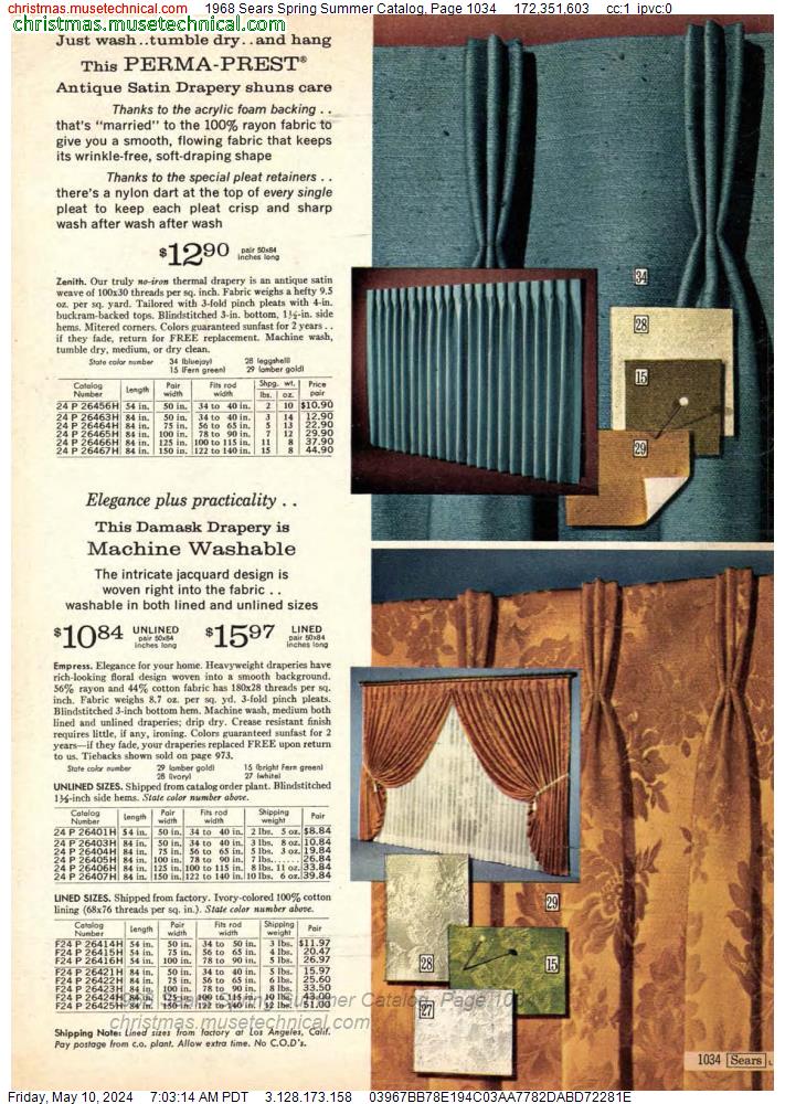 1968 Sears Spring Summer Catalog, Page 1034