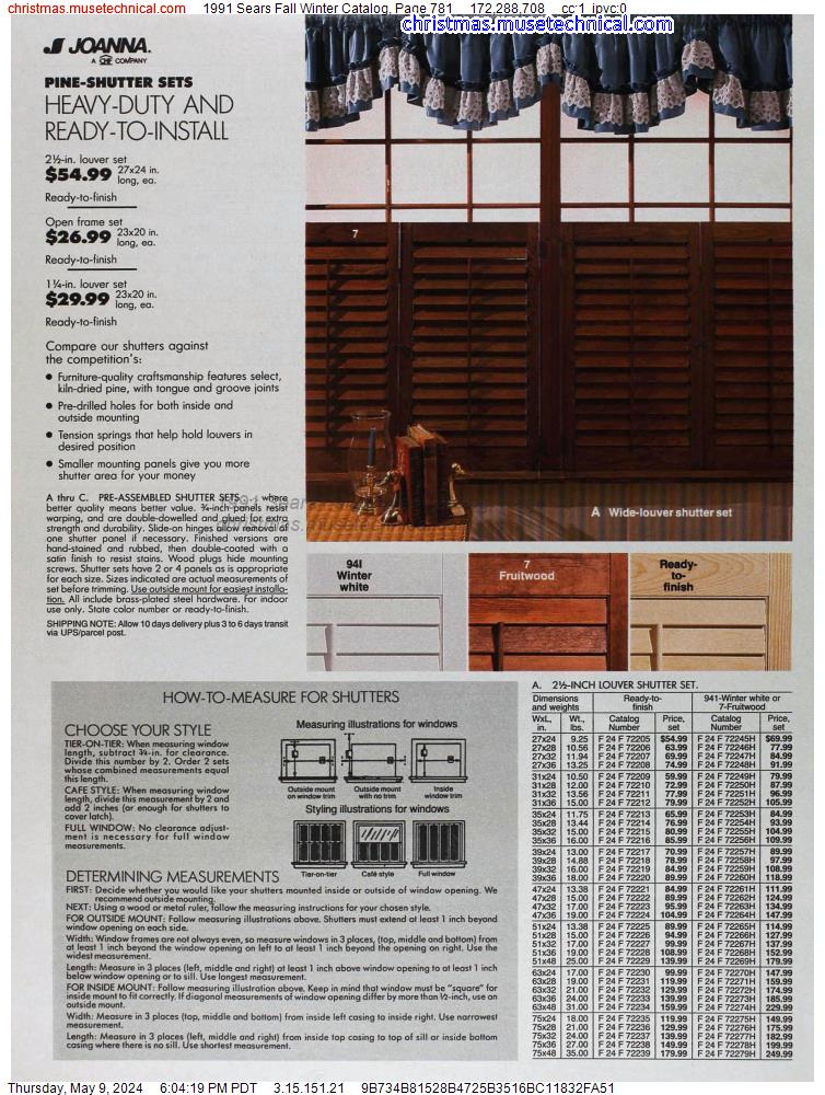 1991 Sears Fall Winter Catalog, Page 781