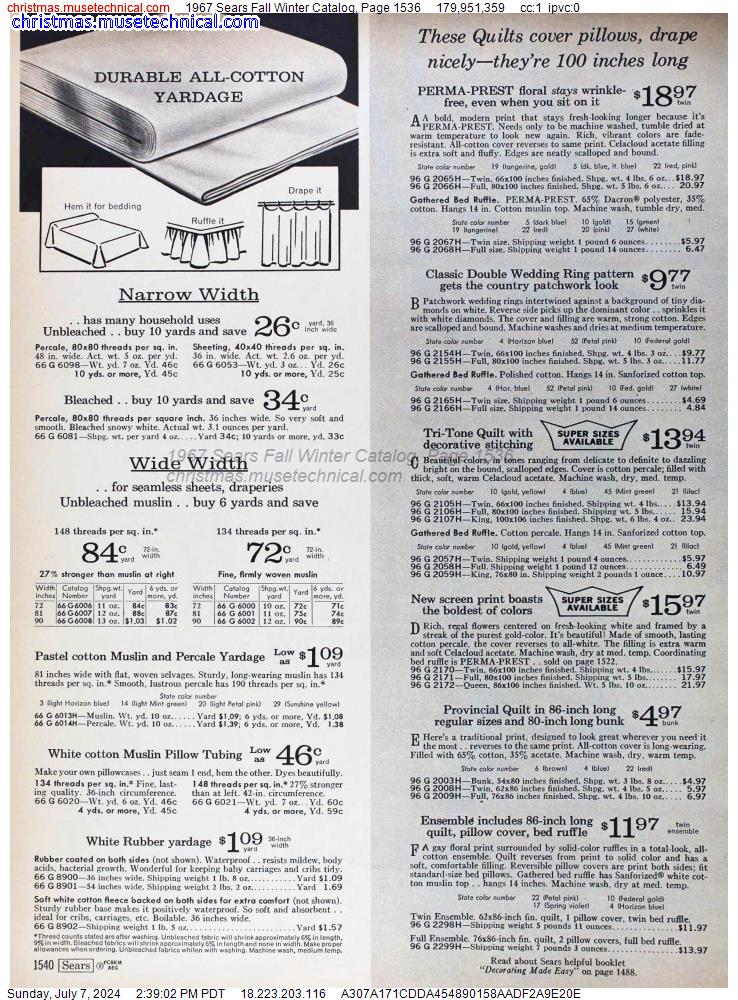 1967 Sears Fall Winter Catalog, Page 1536