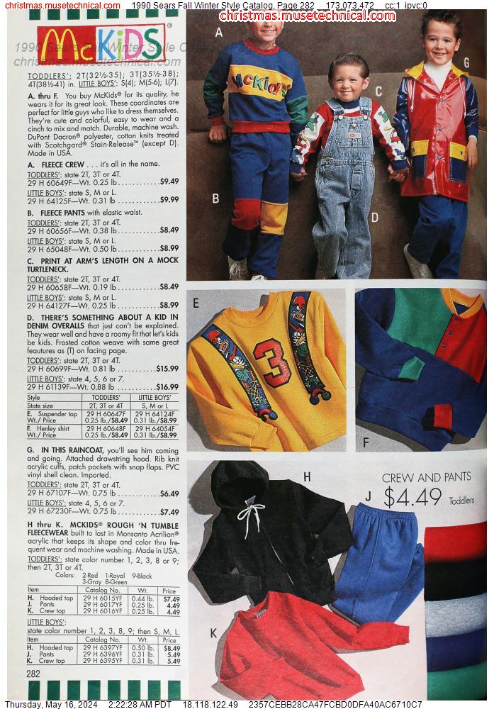 1990 Sears Fall Winter Style Catalog, Page 282