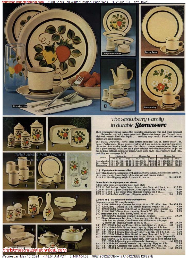 1980 Sears Fall Winter Catalog, Page 1414
