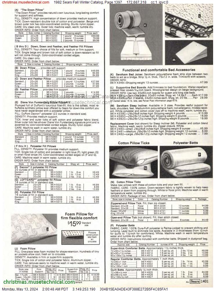 1982 Sears Fall Winter Catalog, Page 1397