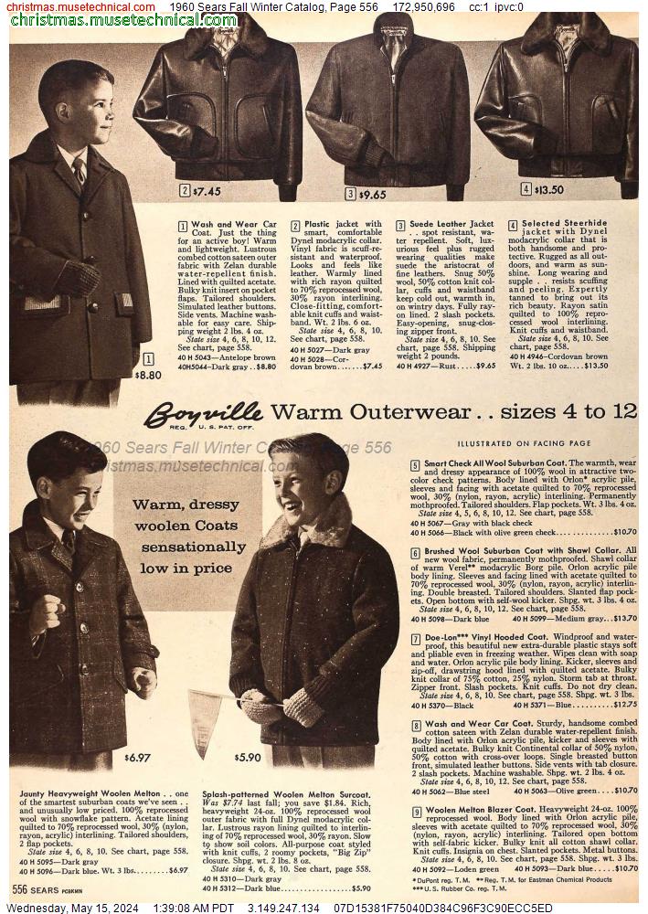 1960 Sears Fall Winter Catalog, Page 556