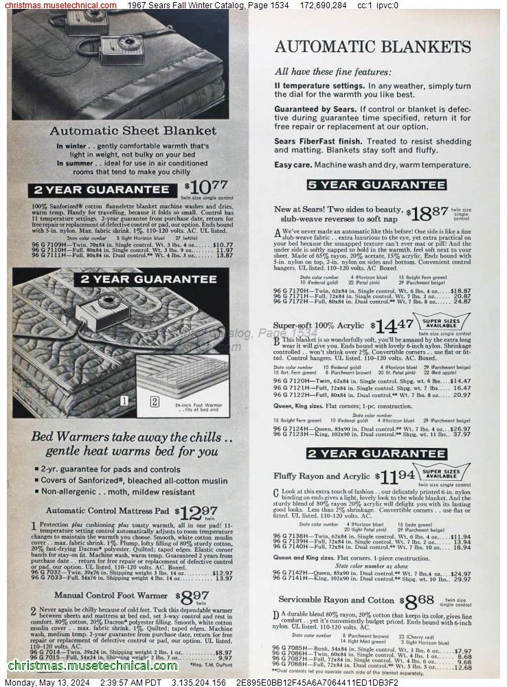 1967 Sears Fall Winter Catalog, Page 1534