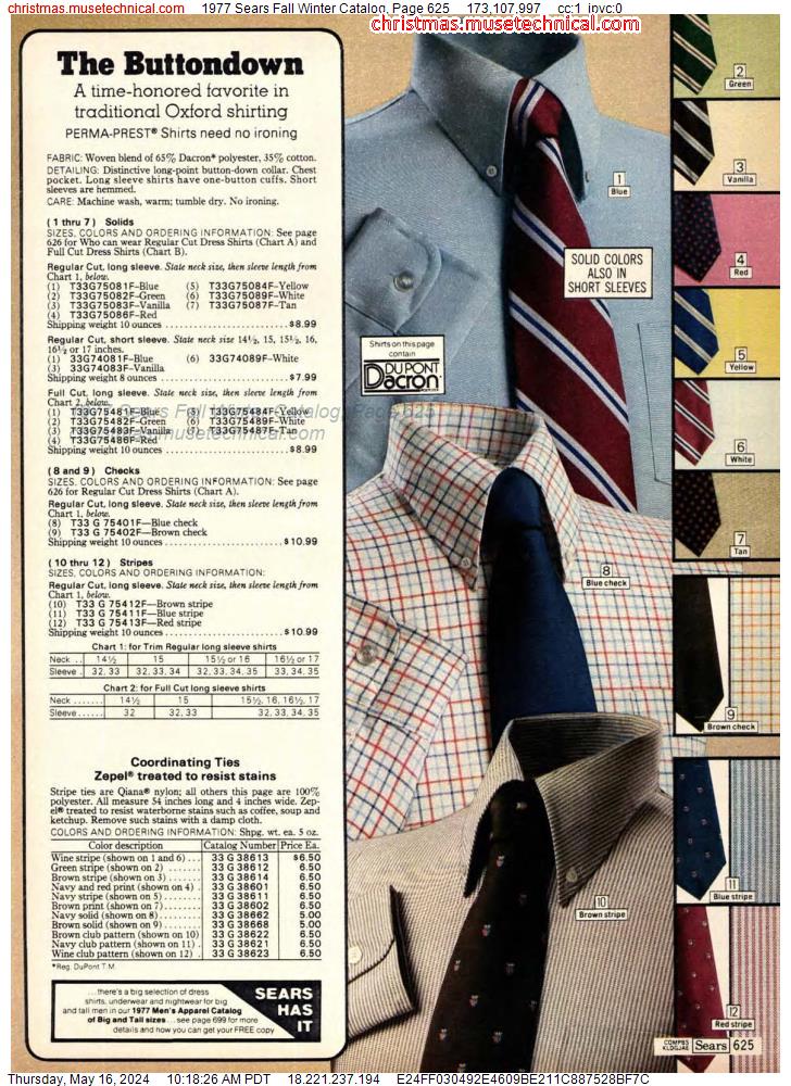 1977 Sears Fall Winter Catalog, Page 625