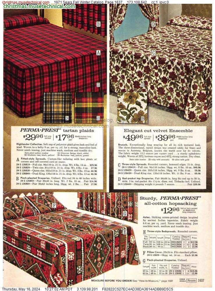 1971 Sears Fall Winter Catalog, Page 1637