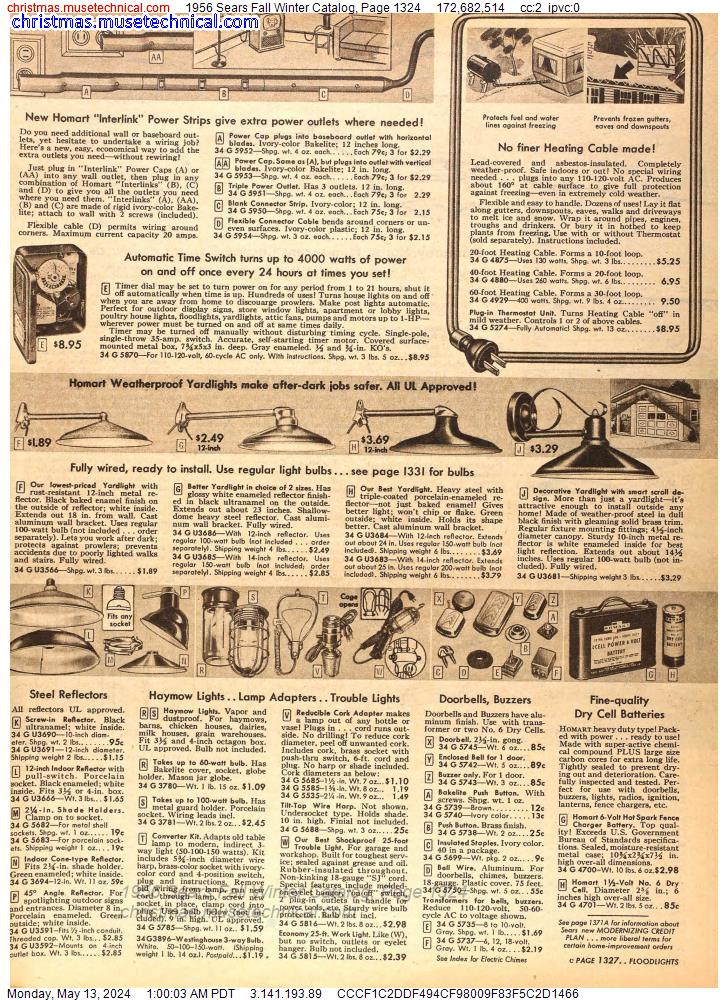 1956 Sears Fall Winter Catalog, Page 1324