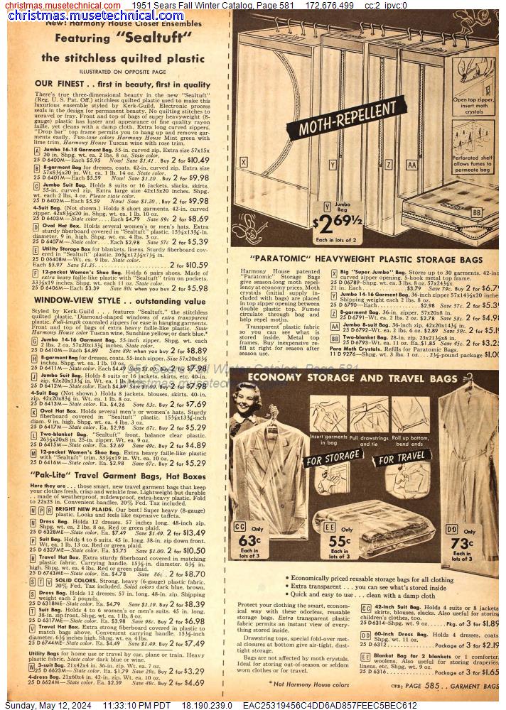 1951 Sears Fall Winter Catalog, Page 581