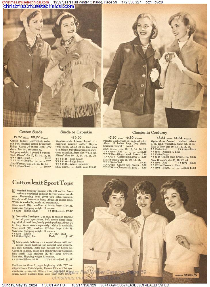 1959 Sears Fall Winter Catalog, Page 59