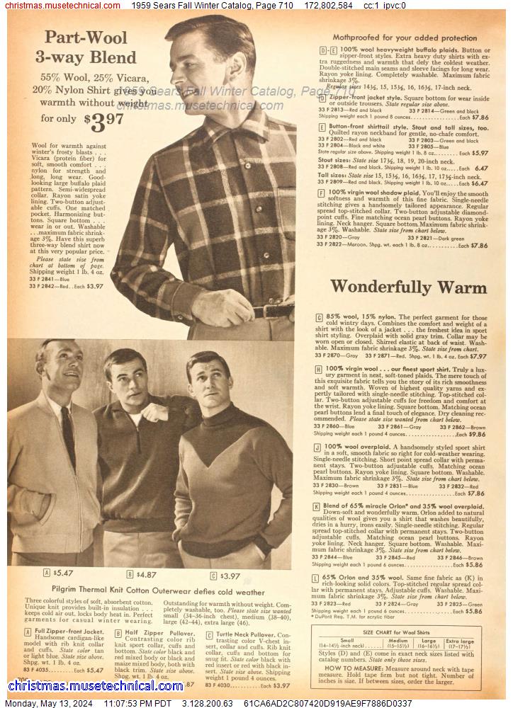 1959 Sears Fall Winter Catalog, Page 710
