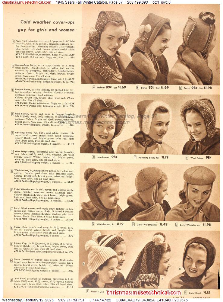 1945 Sears Fall Winter Catalog, Page 57