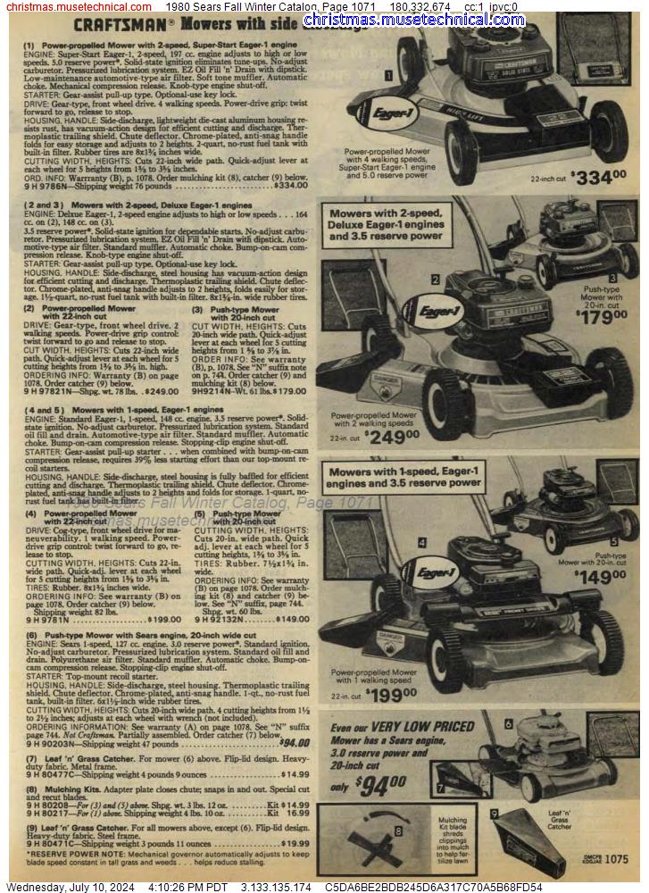 1980 Sears Fall Winter Catalog, Page 1071