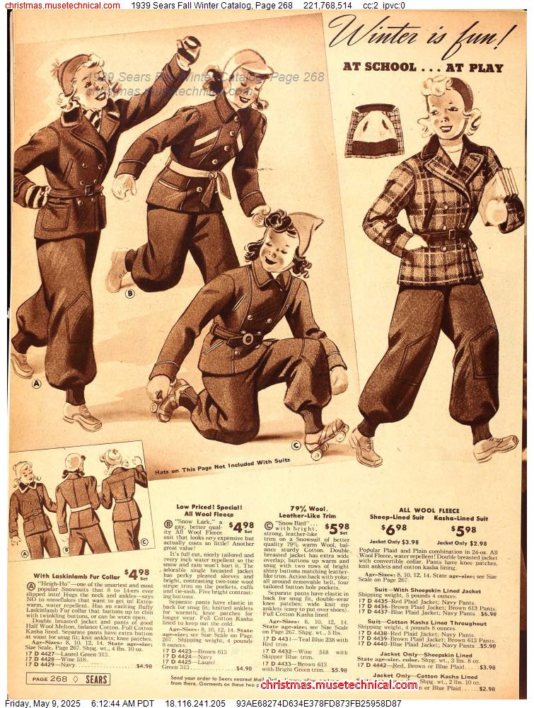 1939 Sears Fall Winter Catalog, Page 268