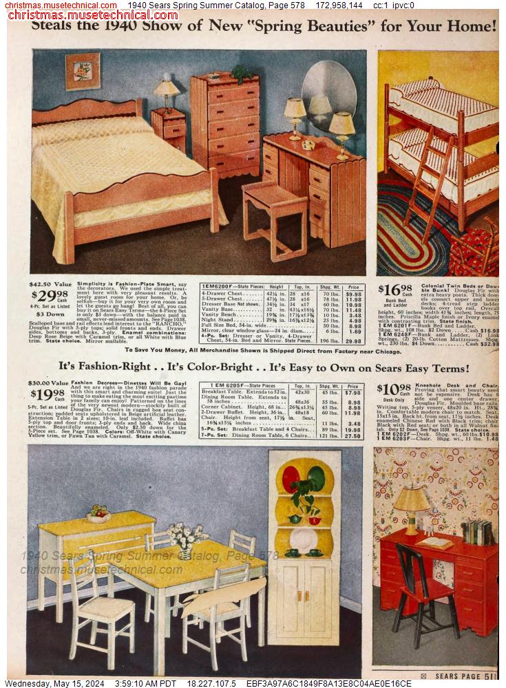 1940 Sears Spring Summer Catalog, Page 578
