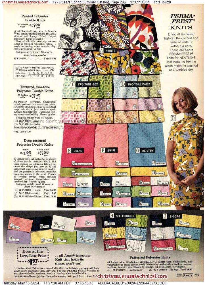 1970 Sears Spring Summer Catalog, Page 285