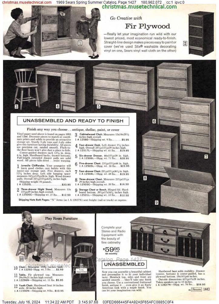1969 Sears Spring Summer Catalog, Page 1427