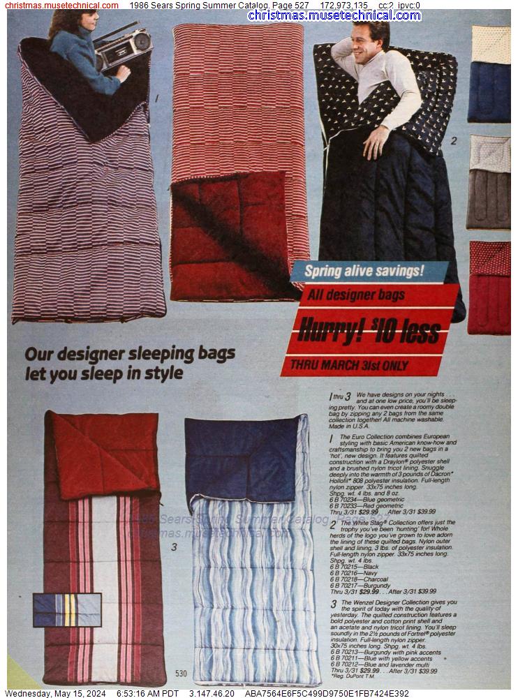1986 Sears Spring Summer Catalog, Page 527