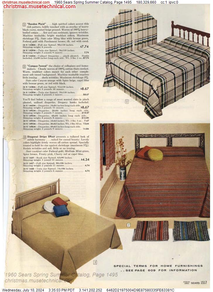 1960 Sears Spring Summer Catalog, Page 1495