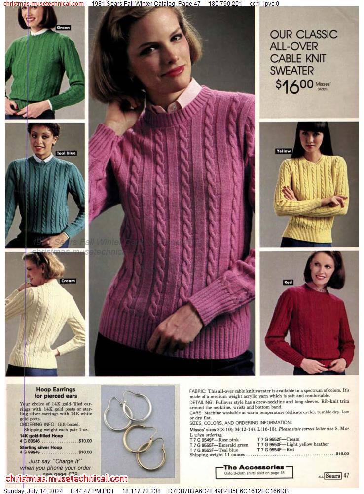 1981 Sears Fall Winter Catalog, Page 47