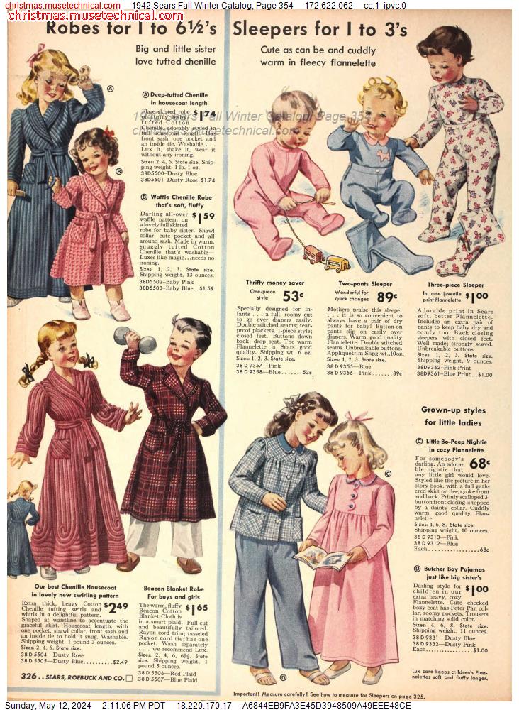 1942 Sears Fall Winter Catalog, Page 354