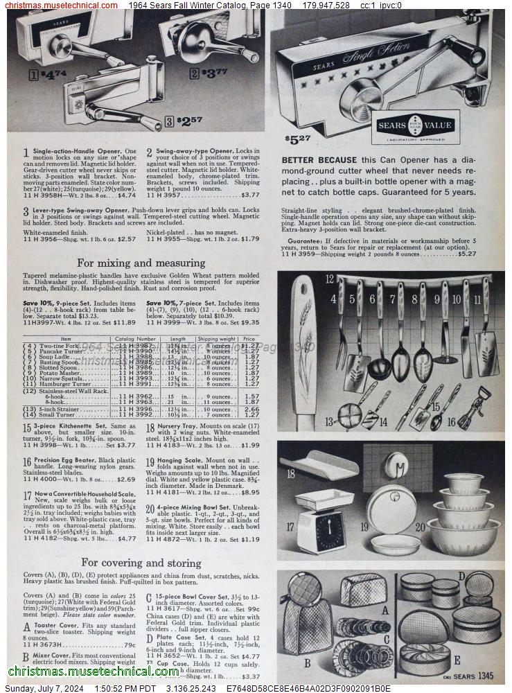 1964 Sears Fall Winter Catalog, Page 1340