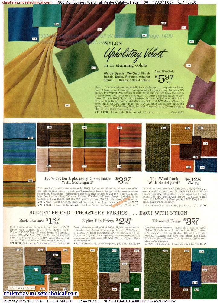 1966 Montgomery Ward Fall Winter Catalog, Page 1406