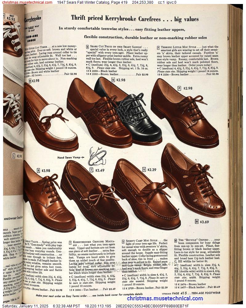 1947 Sears Fall Winter Catalog, Page 419