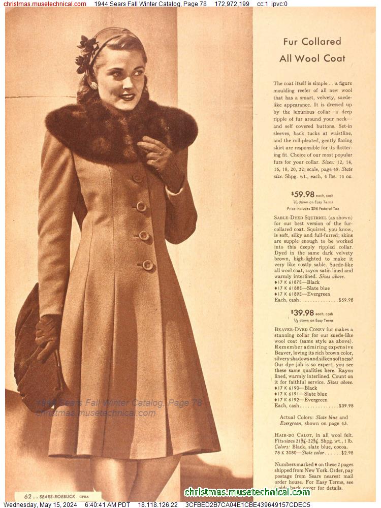 1944 Sears Fall Winter Catalog, Page 78