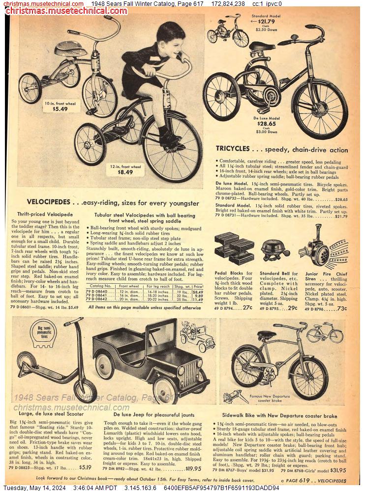 1948 Sears Fall Winter Catalog, Page 617