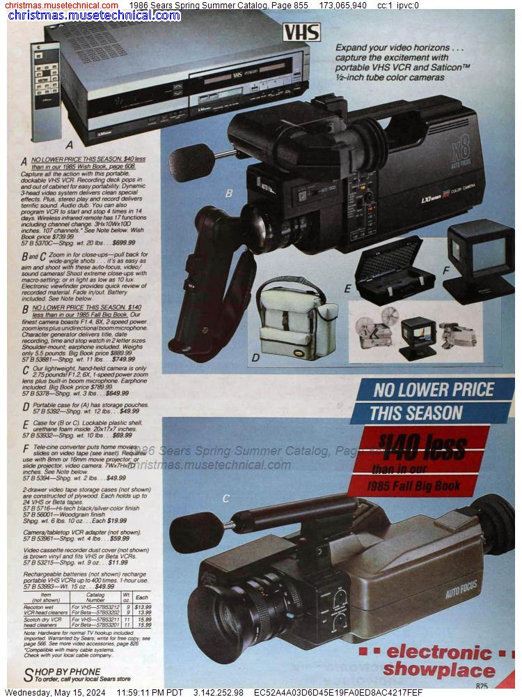 1986 Sears Spring Summer Catalog, Page 855