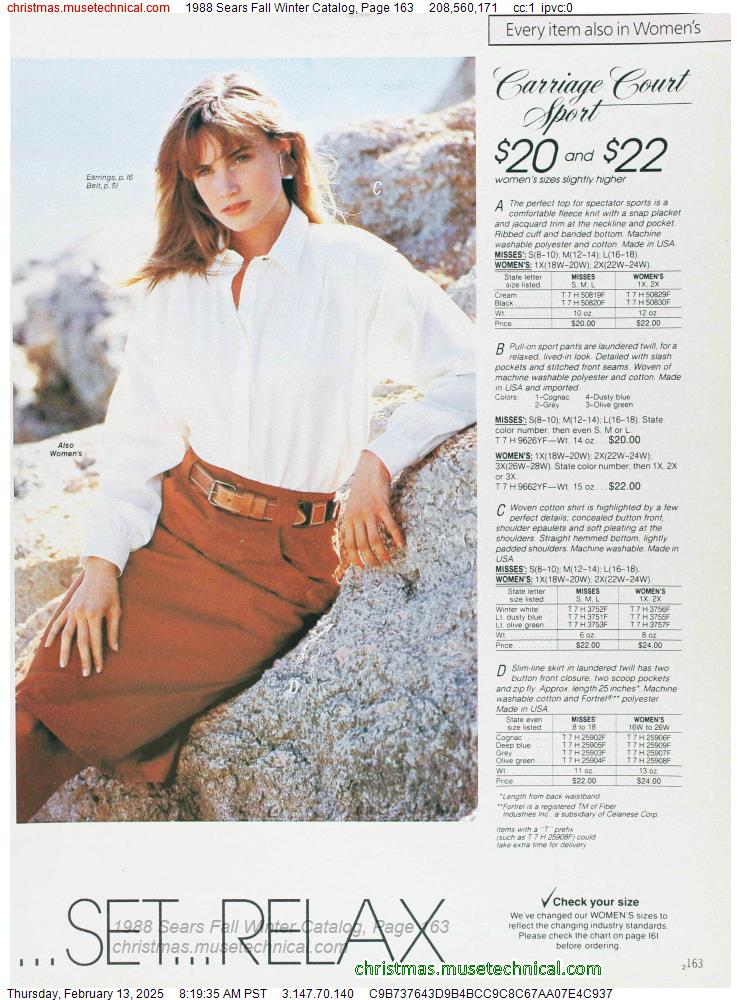 1988 Sears Fall Winter Catalog, Page 163