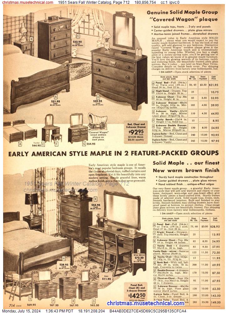 1951 Sears Fall Winter Catalog, Page 712