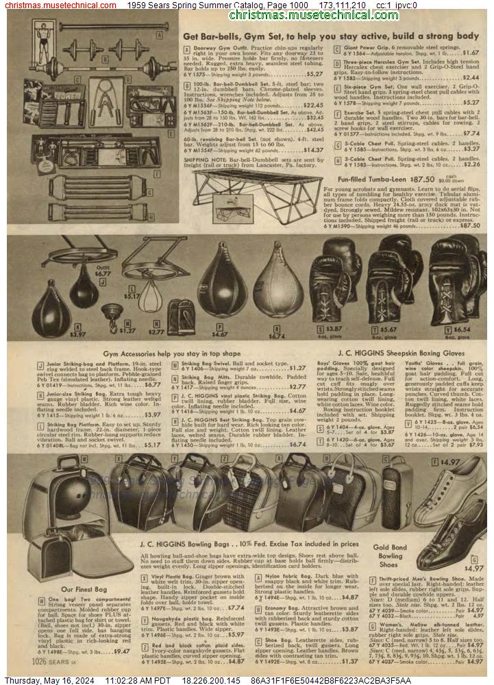 1959 Sears Spring Summer Catalog, Page 1000