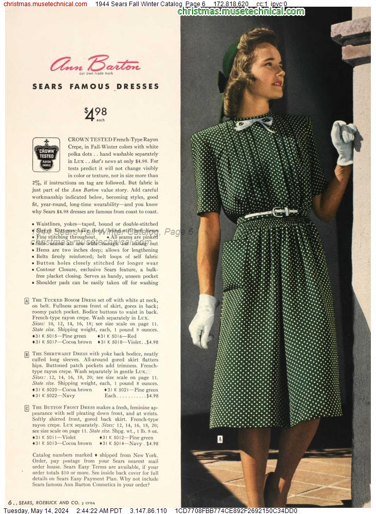 1944 Sears Fall Winter Catalog, Page 6