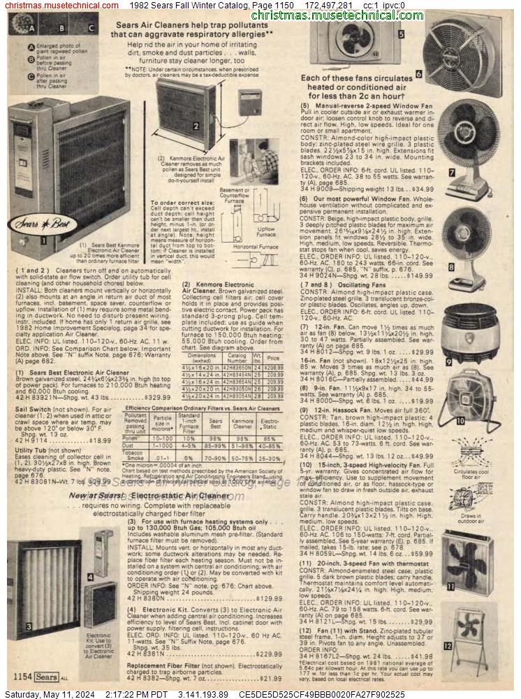 1982 Sears Fall Winter Catalog, Page 1150