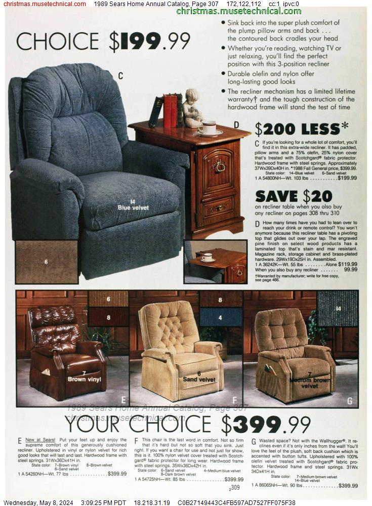 1989 Sears Home Annual Catalog, Page 307