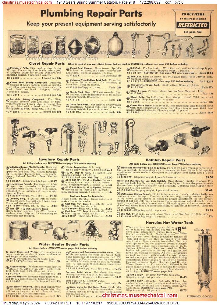 1943 Sears Spring Summer Catalog, Page 948