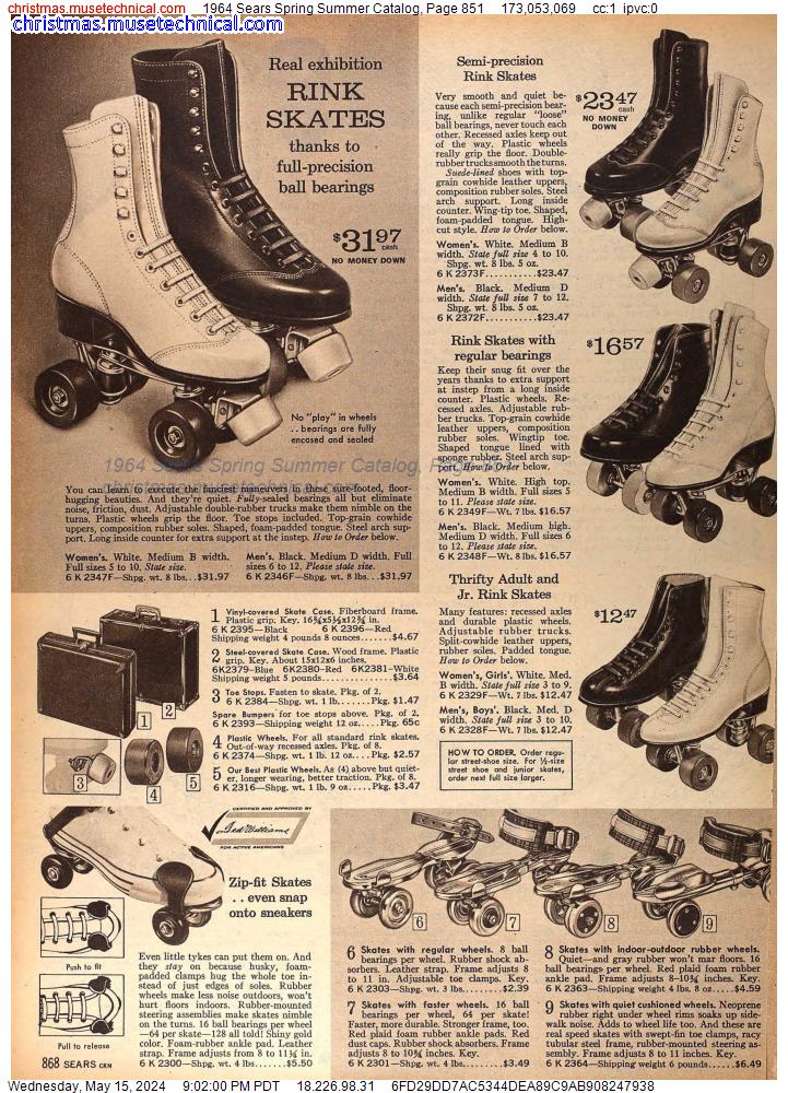 1964 Sears Spring Summer Catalog, Page 851