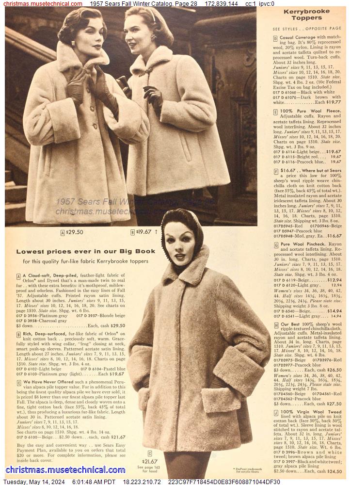 1957 Sears Fall Winter Catalog, Page 28