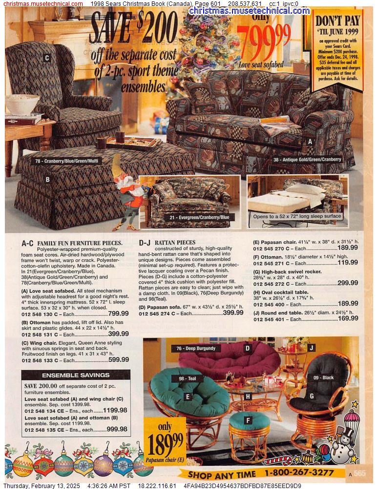 1998 Sears Christmas Book (Canada), Page 601