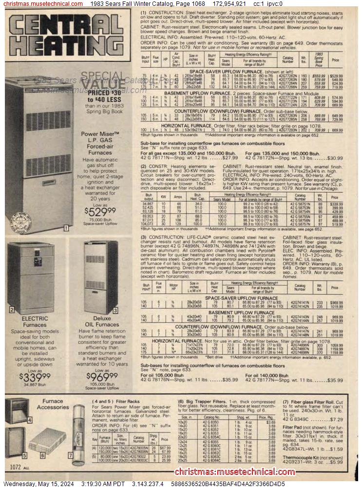 1983 Sears Fall Winter Catalog, Page 1068