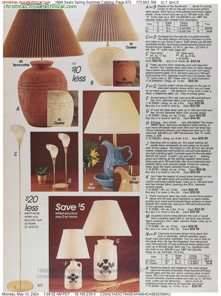 1988 Sears Spring Summer Catalog, Page 872