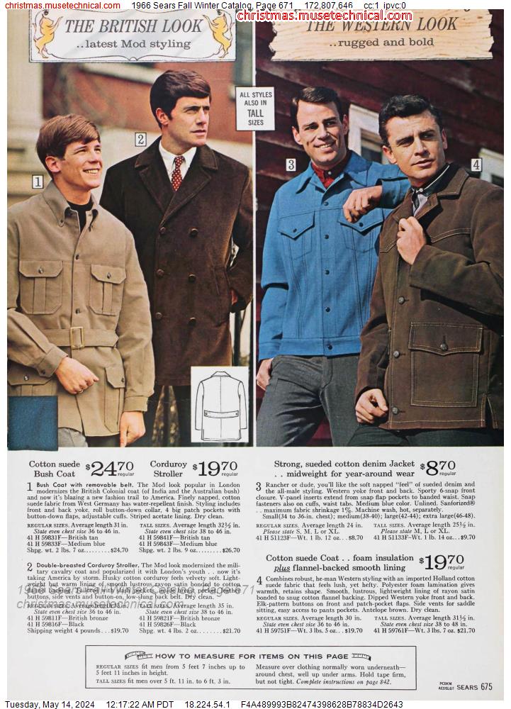 1966 Sears Fall Winter Catalog, Page 671