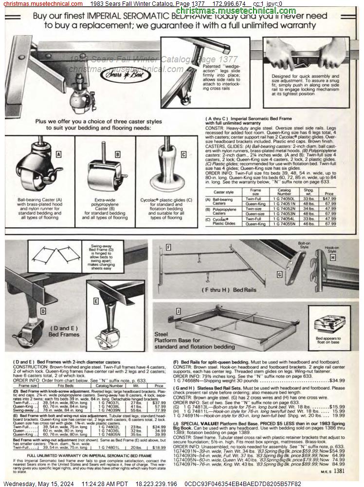 1983 Sears Fall Winter Catalog, Page 1377