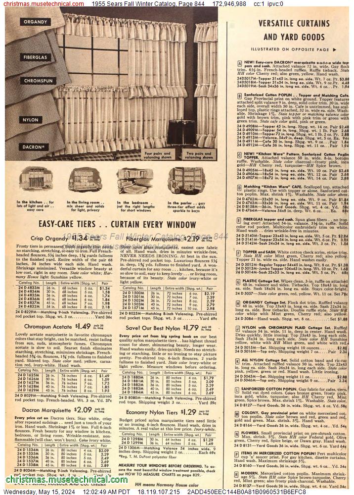 1955 Sears Fall Winter Catalog, Page 844
