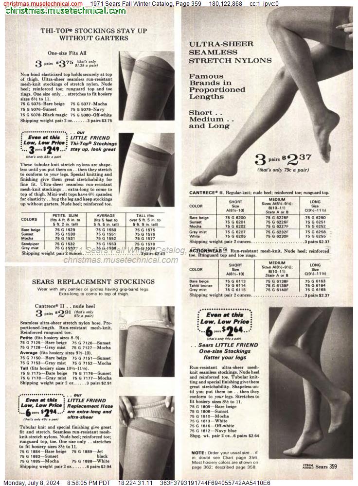 1971 Sears Fall Winter Catalog, Page 359