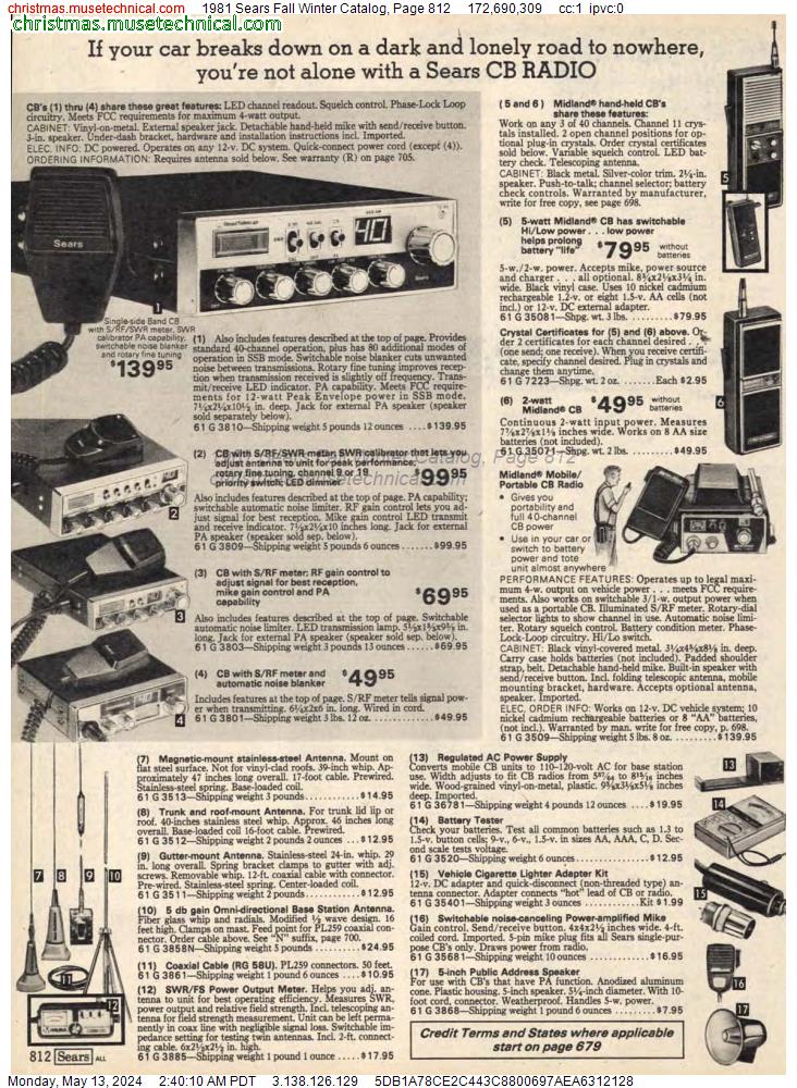 1981 Sears Fall Winter Catalog, Page 812