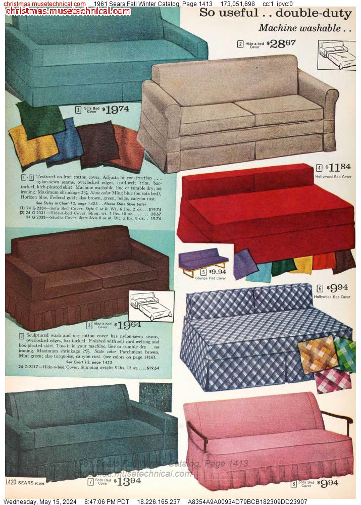 1961 Sears Fall Winter Catalog, Page 1413