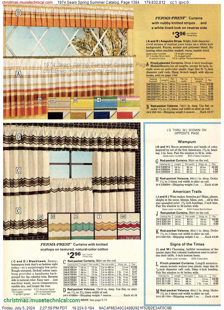 1974 Sears Spring Summer Catalog, Page 1384