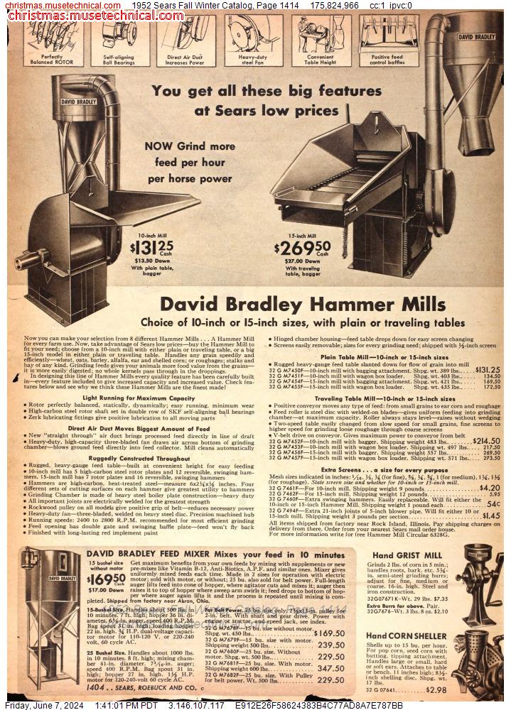 1952 Sears Fall Winter Catalog, Page 1414